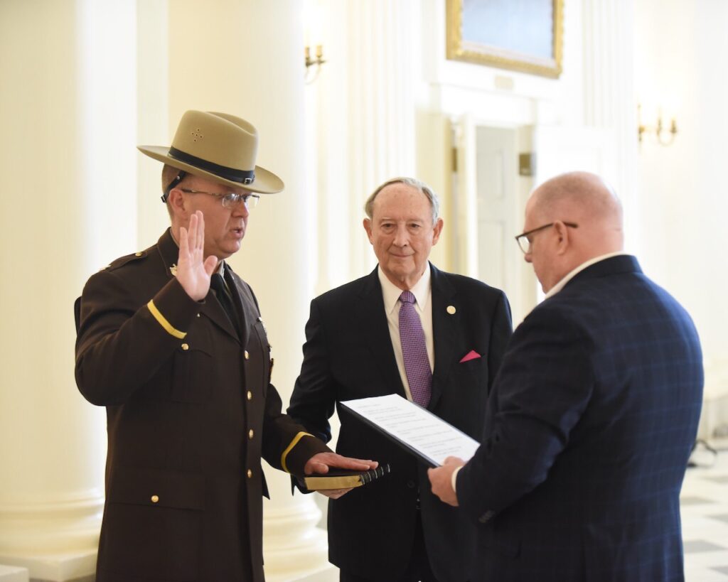 Jerry Jones being sworn in as Superintendent of Maryland State Police.